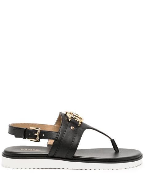 michael kors two tons leather sandals|Michael Kors thong sandals sale.